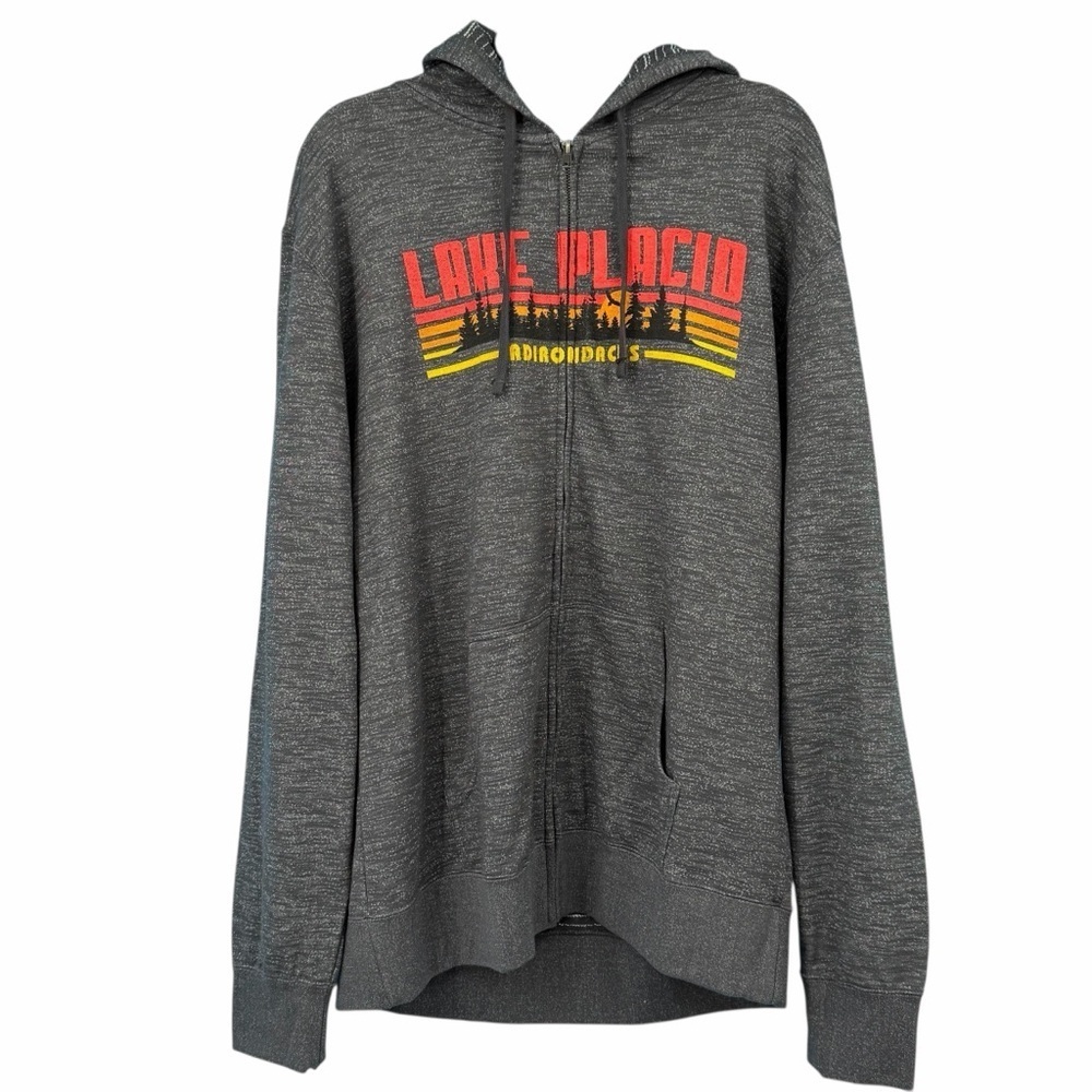 Men’s Retro Design Lake Placid Full Zip Hoodie 2XL - Picture 2 of 7